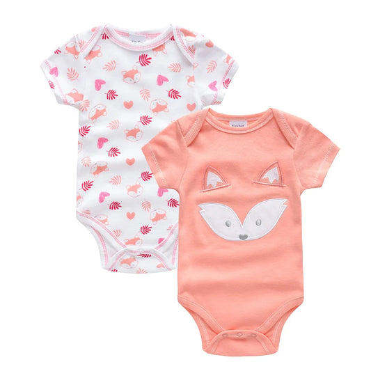 Summer Animal Print Infant Bodysuit Set