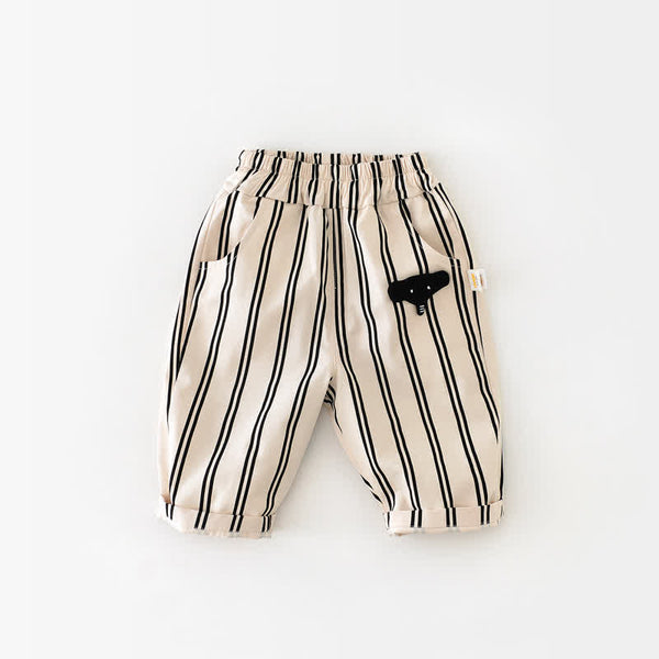 Baby Mira Kids' Elephant Vertical Striped Casual Pants