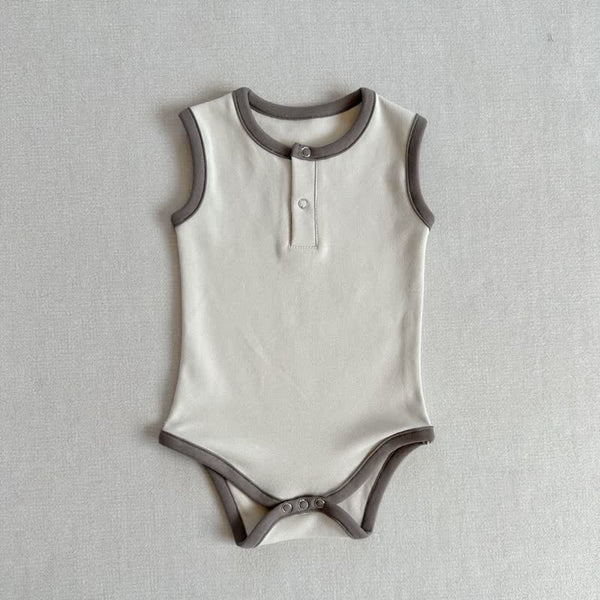 Baby Button Simple Sleeveless Bodysuit