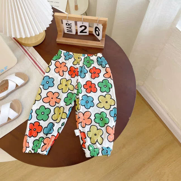 Baby Toddler Graffiti Colourful Flower Jogger Pants