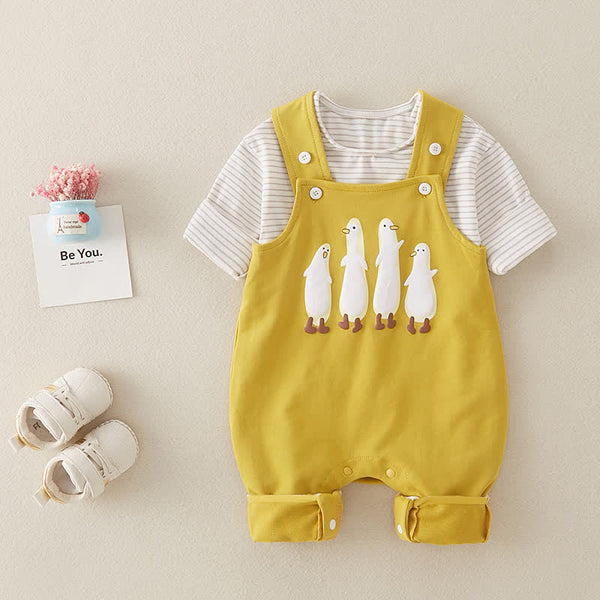 Baby Mira 2-Piece Yellow Striped Penguin Baby Set