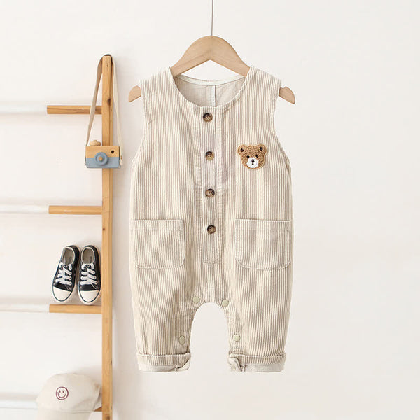 Baby Bear Patch Pocket Corduroy Overalls