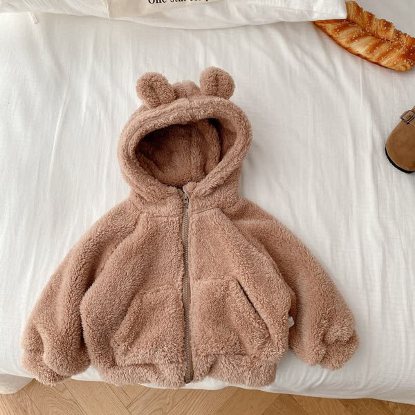 Baby Toddler Cute Plush Hooded Jacket