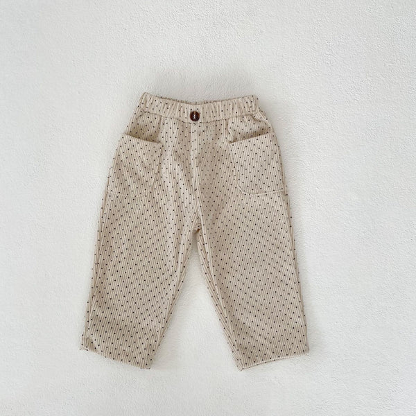 Baby Corduroy Dots Pocket Casual Pants