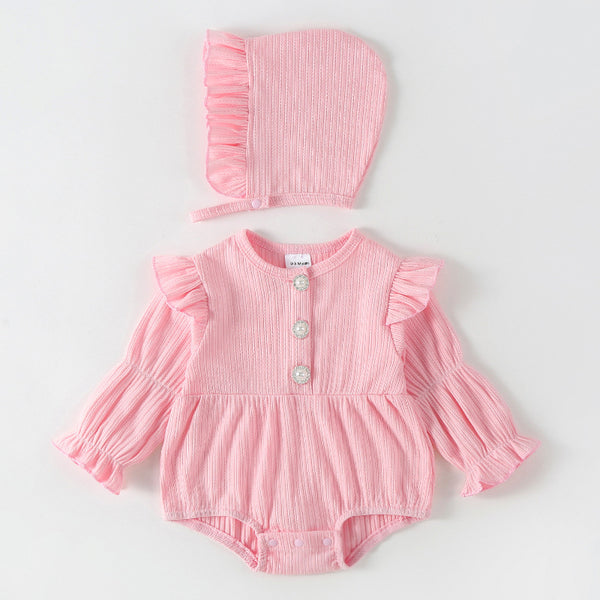 Baby Flutter Sleeve Bodysuit with Hat