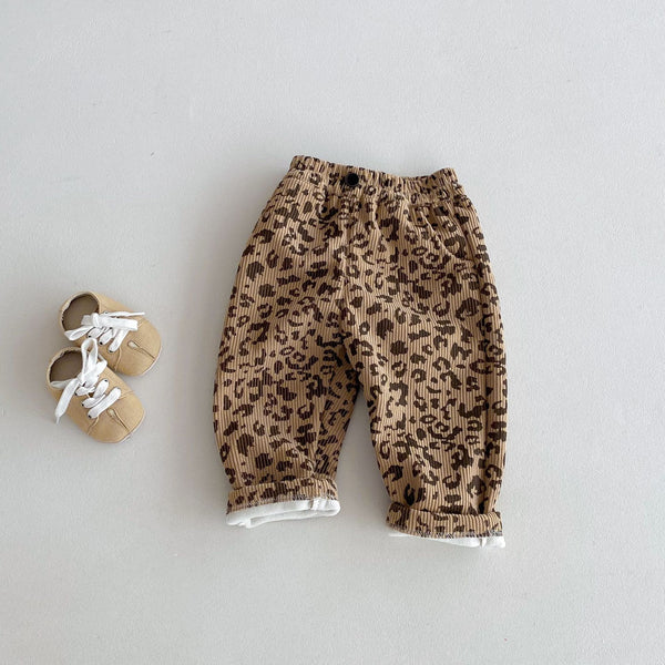 Baby Fleece Lined Corduroy Flower Pants