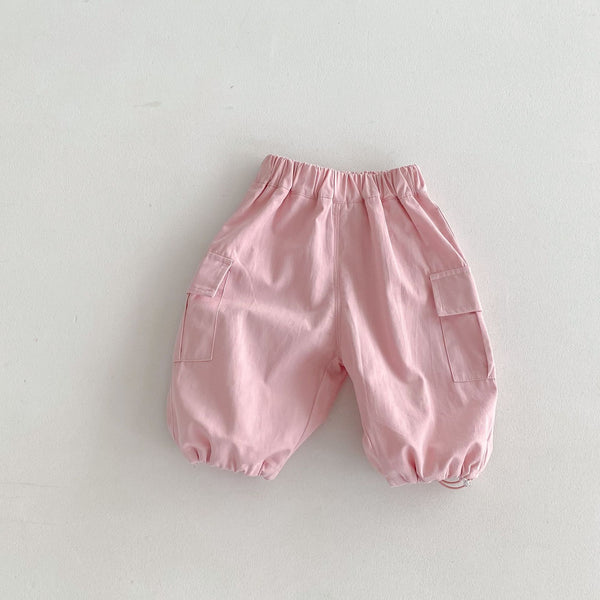 Baby Solid Color Worker Double Pocket Pants