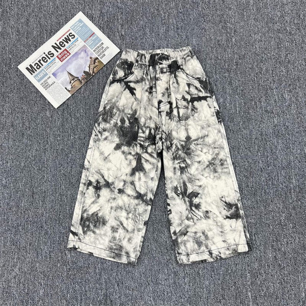 Toddler Boy Tie-dye Denim Black Pants