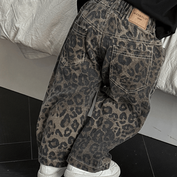 Kid Boy Leopard Print Jeans Pants