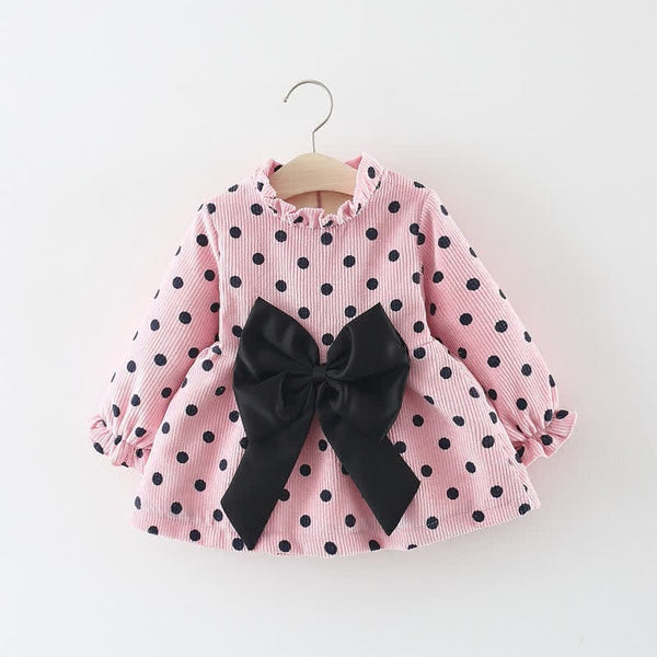 Baby Dots Big Bow Sweet Dress