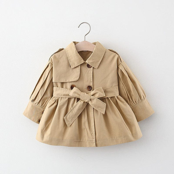 Baby Girl Ruffle Solid Color Coat