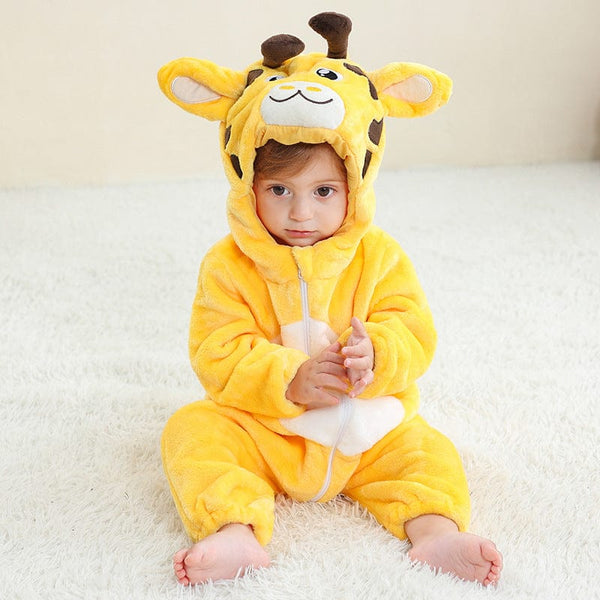 Baby Mira Snuggle Safari™ Giraffe Flannel Romper