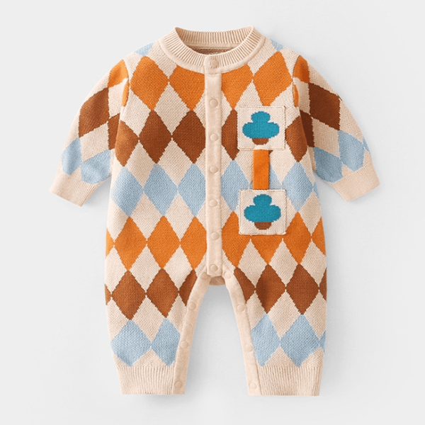 Baby Mira Baby Apricot Knitted Romper