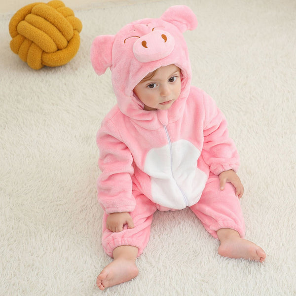 Baby Mira Cozy Critters™ Piglet Flannel Romper