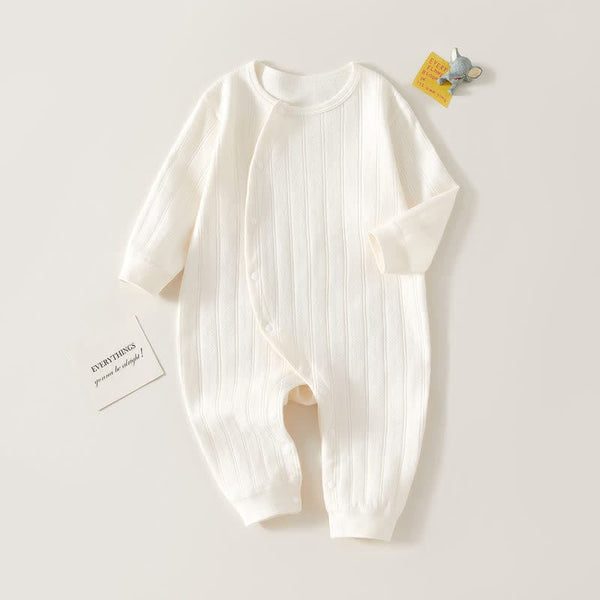 Baby Mira Baby Solid Color Button Basic Romper