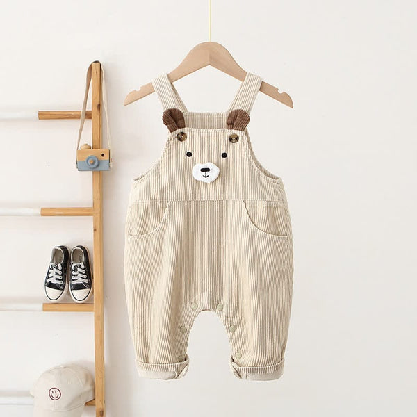 Baby Bear Beige Corduroy Overalls