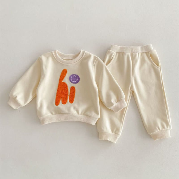 HI/LET'S GO Baby 2-Piece Embroidered Set