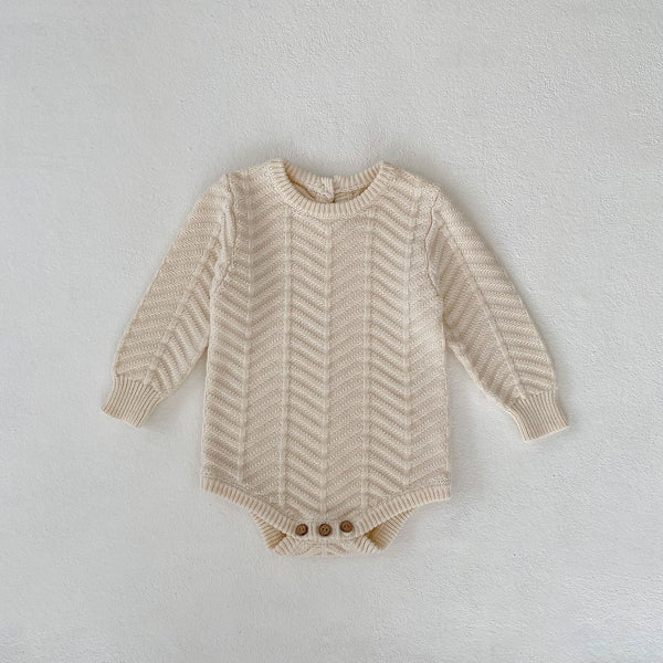 Baby Solid Color Wavy Grain Bodysuit